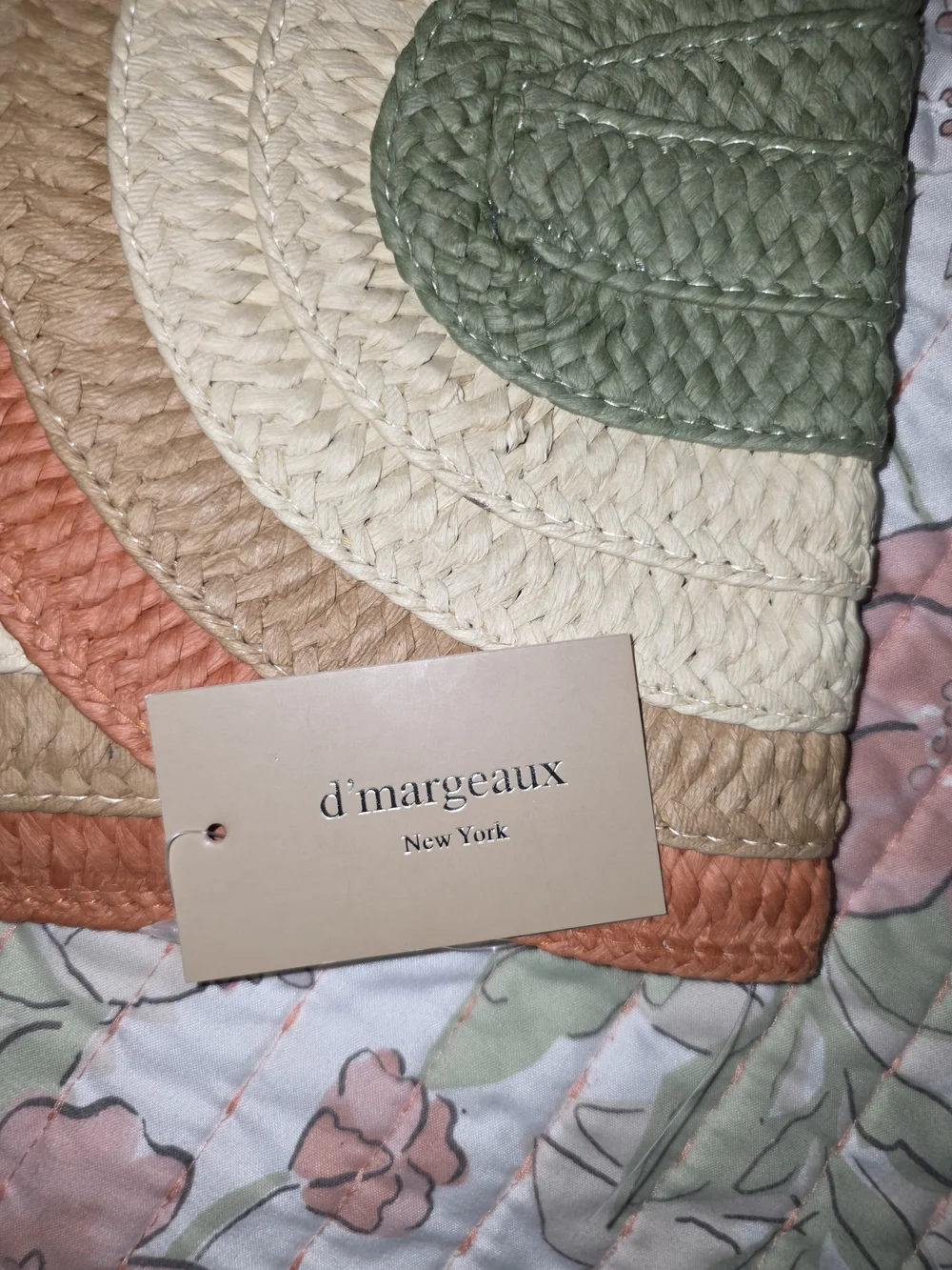 Multicolor Woven Envelope Clutch - Green, Cream & Tan